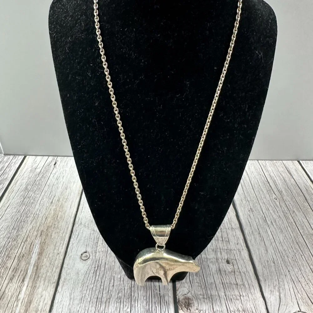 Sterling Silver Bear Necklace - Picture 2 of 4